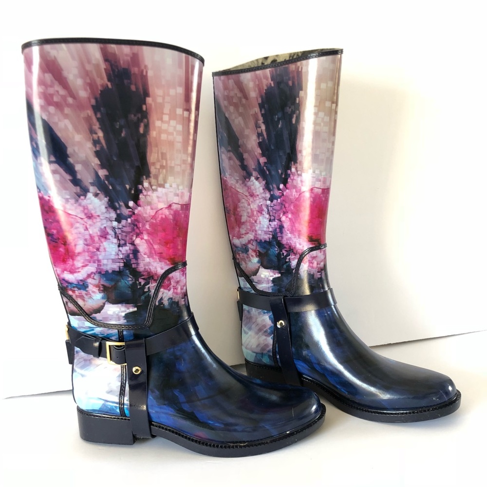 Ted Baker Atiri rain boots blue multi 8 9 13406